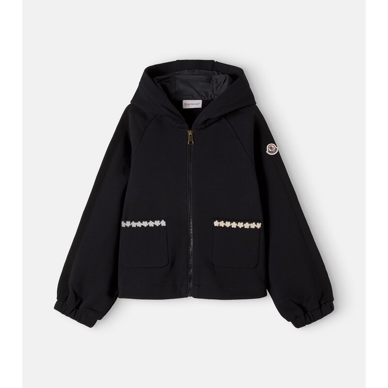 Moncler Enfant Embroidered cotton hoodie