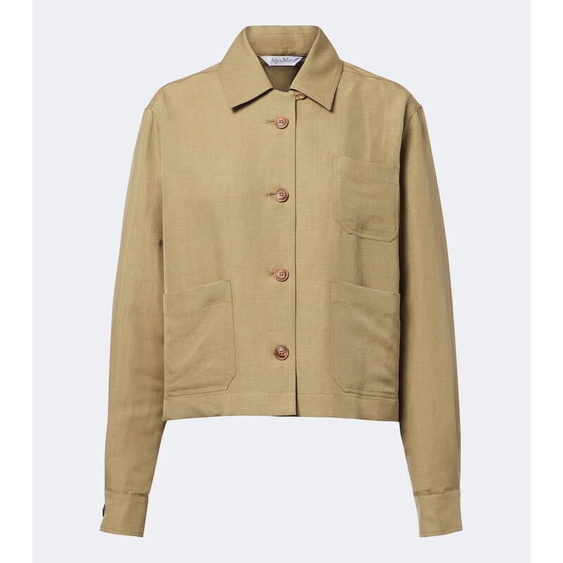 Max Mara Linen and silk twill blouson jacket