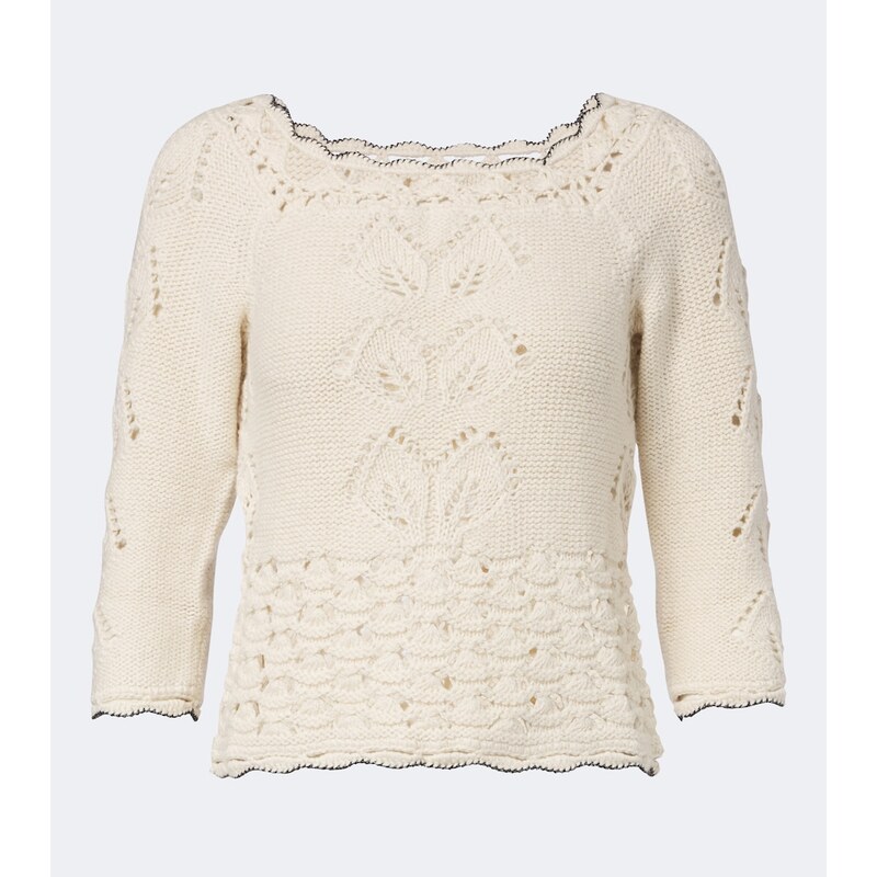 Marant Etoile Lua pointelle cotton and wool sweater