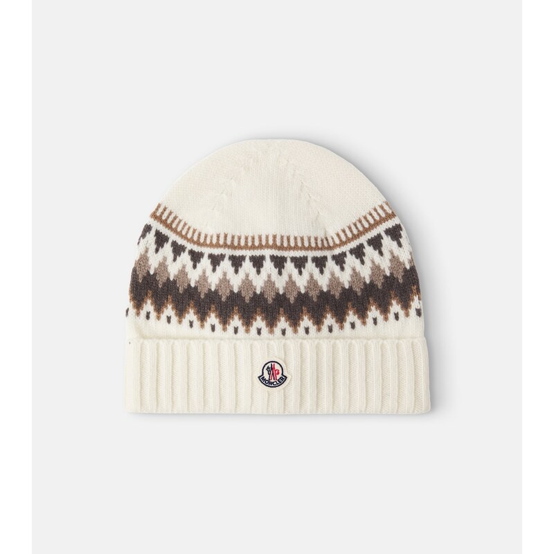 Moncler Enfant Fair Isle virgin wool beanie