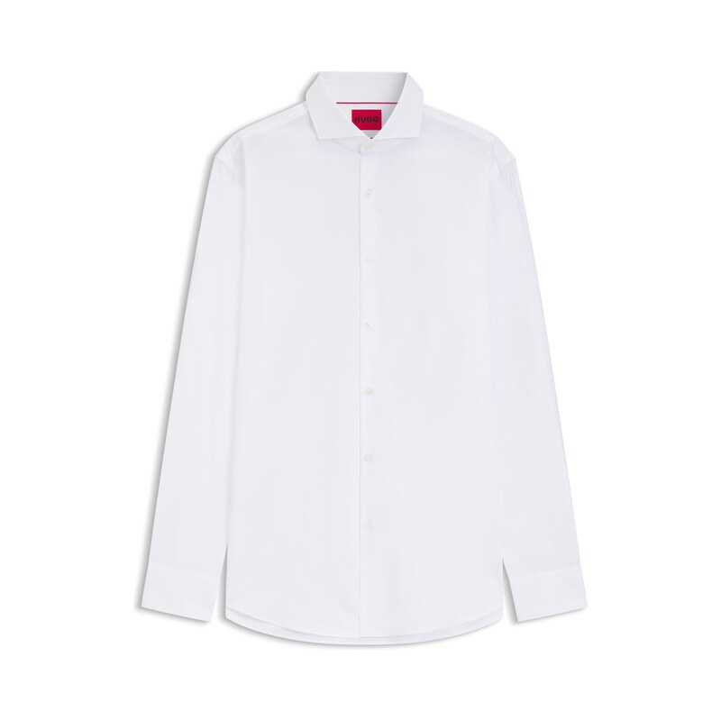 HUGO Slim-fit shirt in cotton with spread collar
