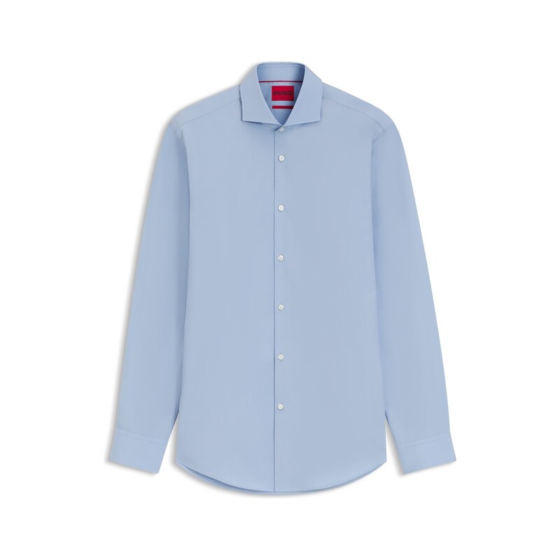 HUGO Slim-fit shirt in cotton with spread collar