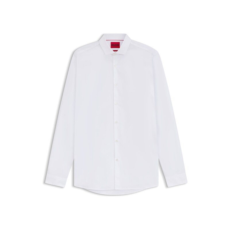 HUGO Extra-slim-fit shirt in cotton poplin with spread collar