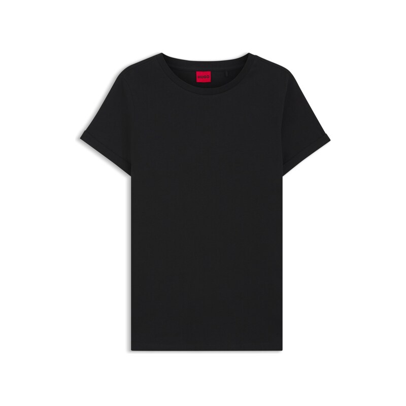 HUGO Slim-fit T-shirt in cotton with rolled sleeves