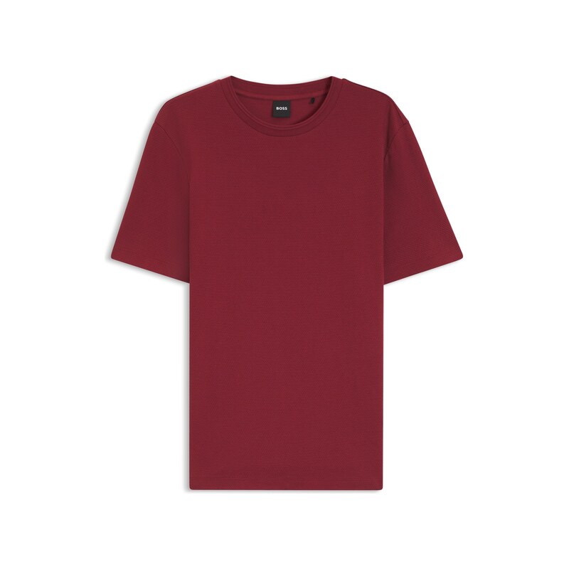 BOSS Cotton-blend T-shirt with bubble-jacquard structure