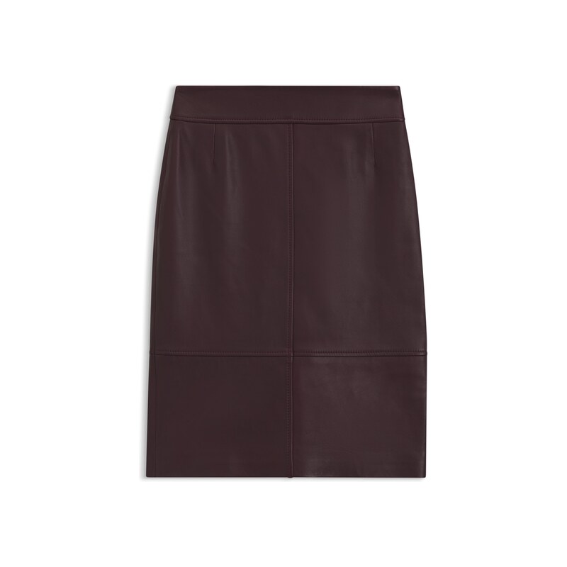 BOSS Slim-fit pencil skirt in smooth leather