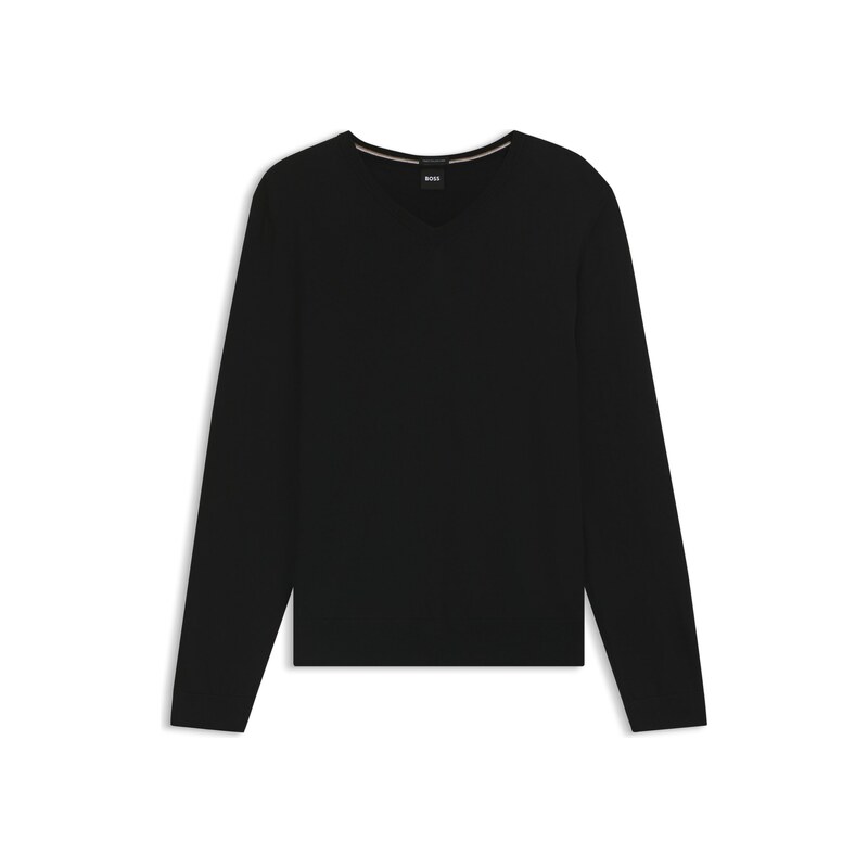 BOSS V-neck sweater in extra-fine merino wool