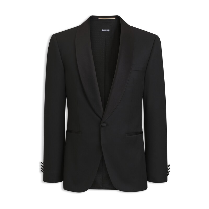 BOSS ONE Regular-fit tuxedo jacket in virgin-wool serge