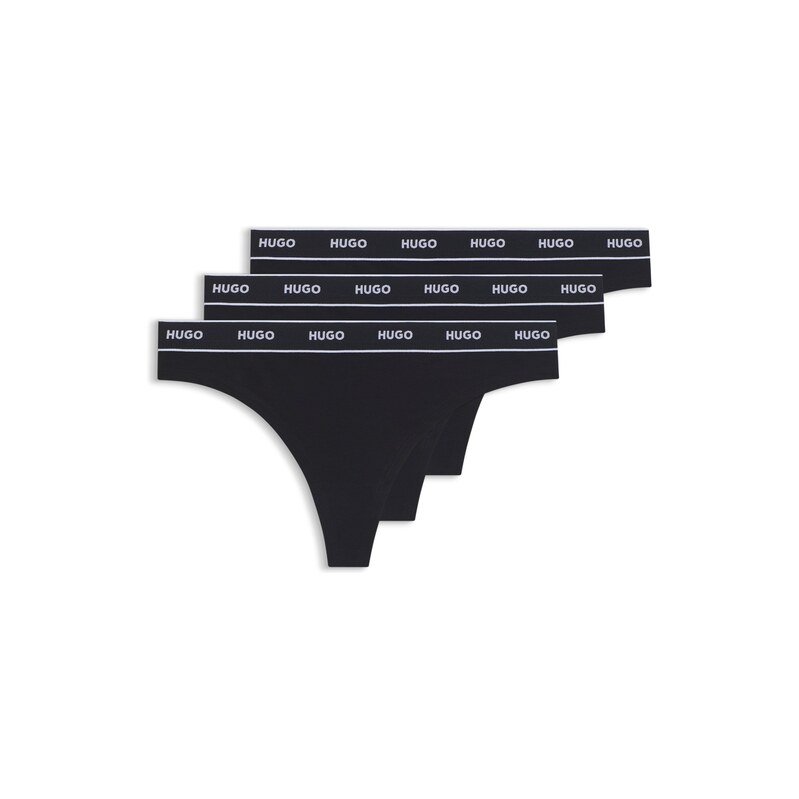 HUGO Logo-waistband briefs in stretch cotton