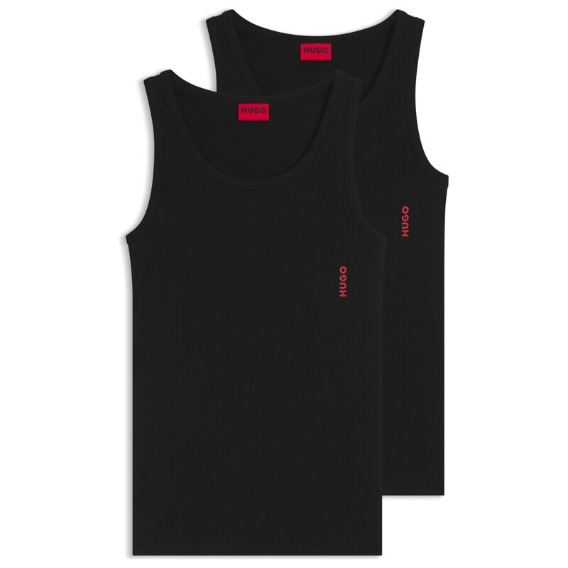 HUGO Two-pack of underwear vests in ribbed stretch cotton