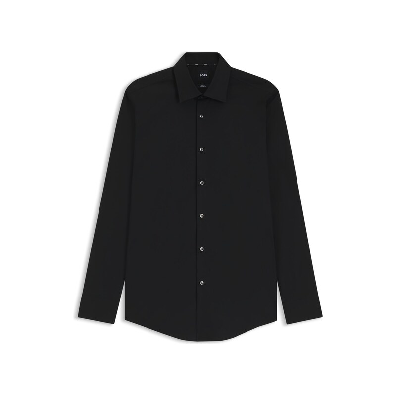 BOSS Slim-fit shirt in easy-iron stretch-cotton poplin