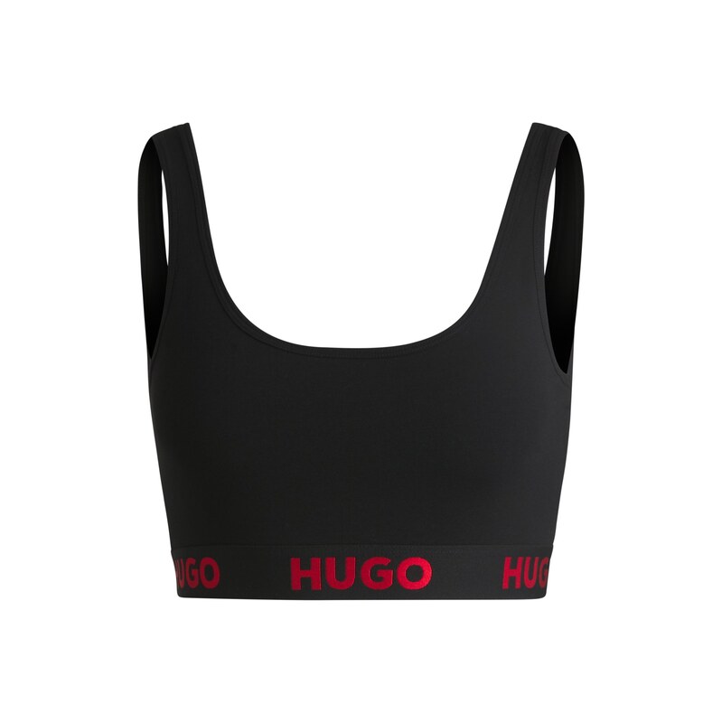 HUGO Stretch-cotton bralette with logo band