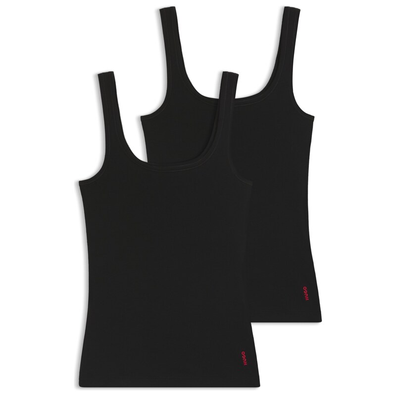 HUGO Two-pack of vests in stretch-cotton jersey