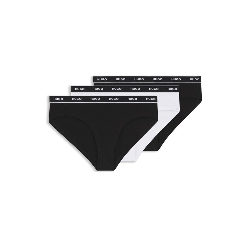 HUGO Stretch-cotton briefs with logo waistband