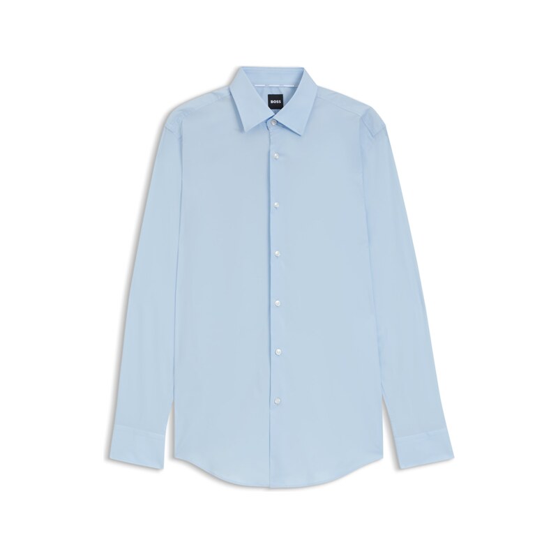 BOSS Slim-fit shirt in easy-iron stretch-cotton poplin