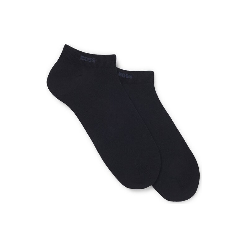 BOSS Two-pack of ankle-length socks in stretch fabric