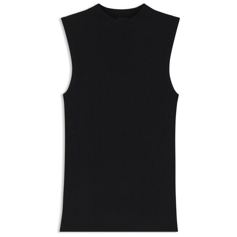 BOSS Ribbed-knit top with mock neckline
