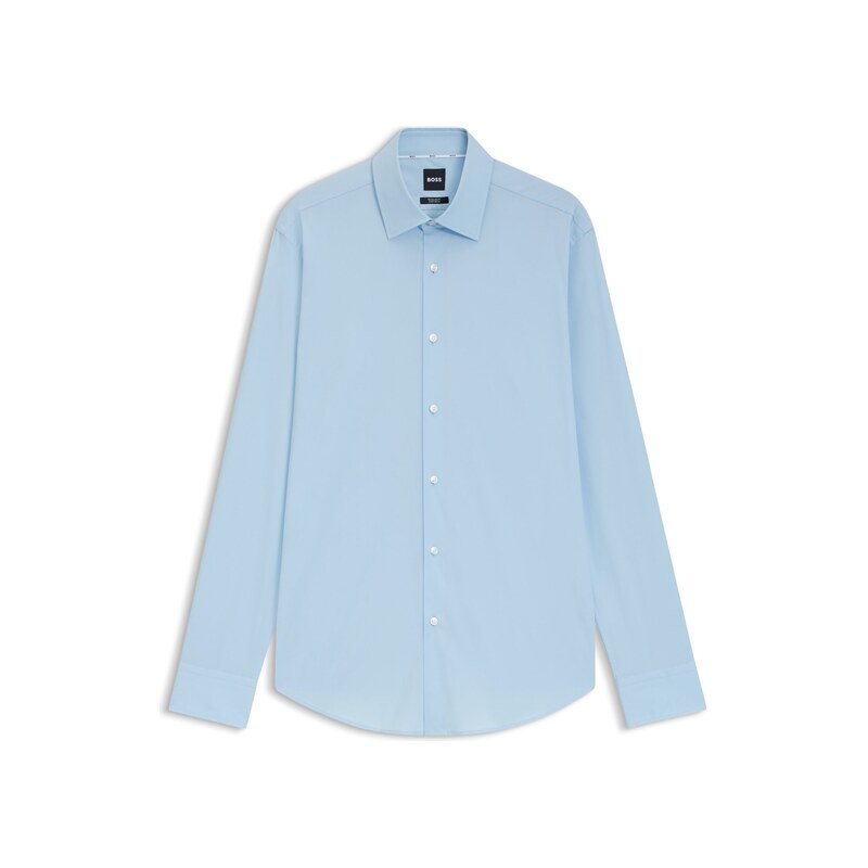 BOSS Regular-fit shirt in easy-iron stretch-cotton poplin