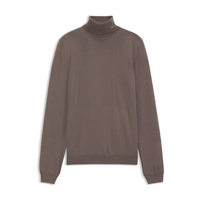 HUGO Merino-wool rollneck sweater with embroidered logo