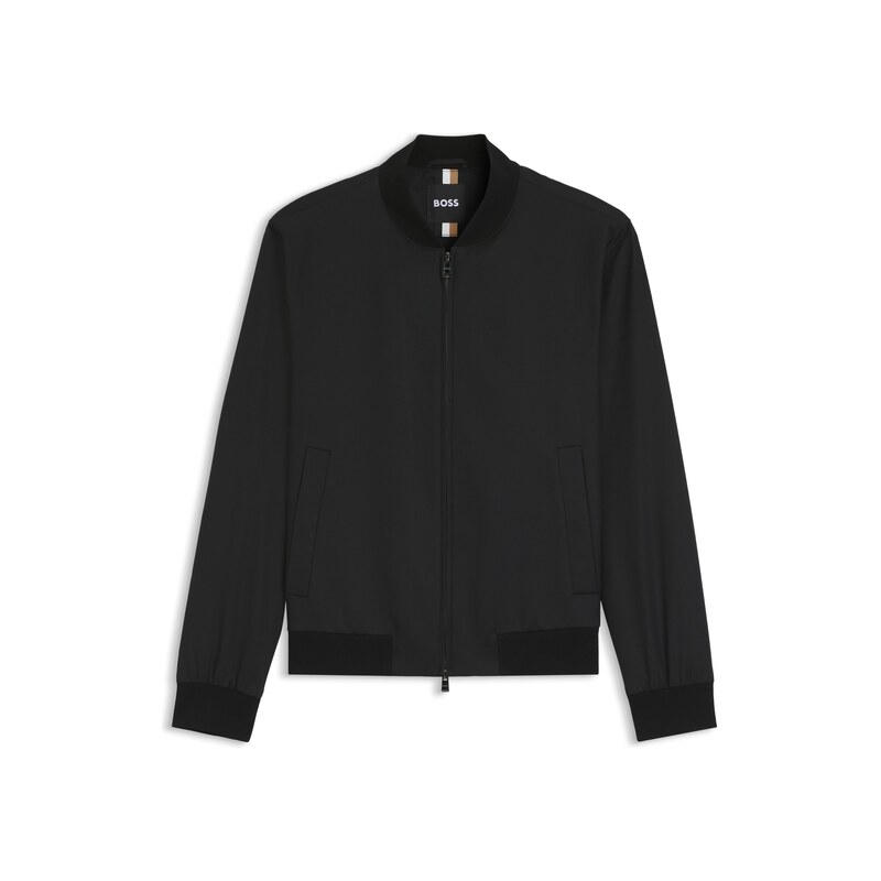 BOSS Zip-up jacket in virgin-wool serge