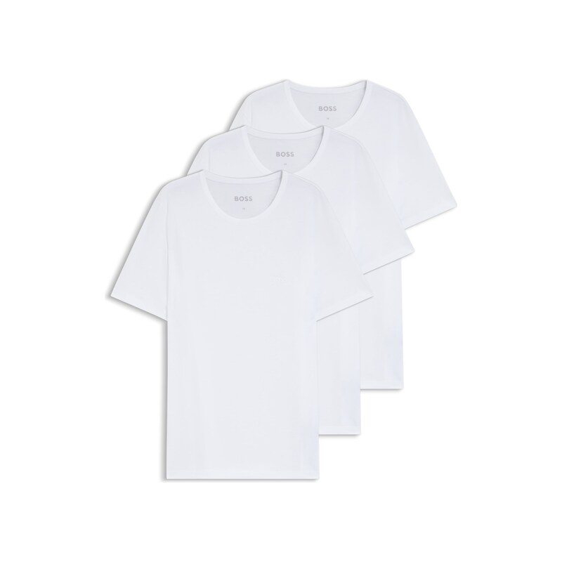 BOSS Three-pack of logo-embroidered T-shirts in cotton