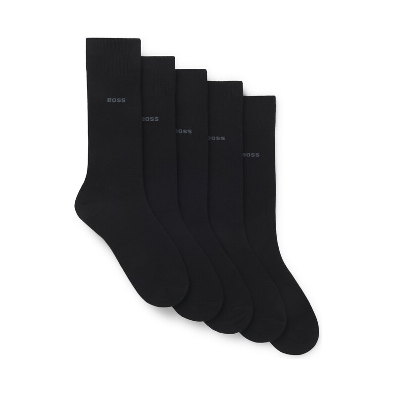 BOSS Five-pack of regular-length socks in a cotton blend