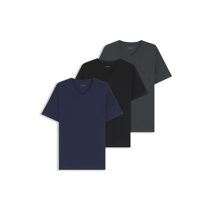BOSS Three-pack of V-neck underwear T-shirts in cotton