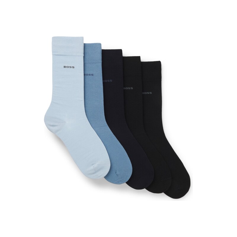 BOSS Five-pack of regular-length socks in a cotton blend