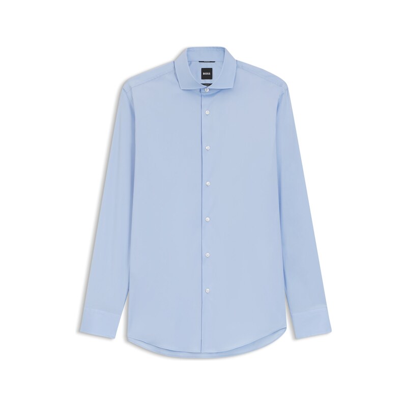 BOSS Slim-fit shirt in easy-iron cotton-blend poplin