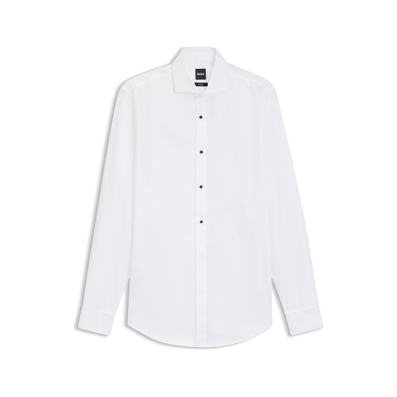 BOSS Slim-fit dress shirt in easy-iron stretch-cotton poplin