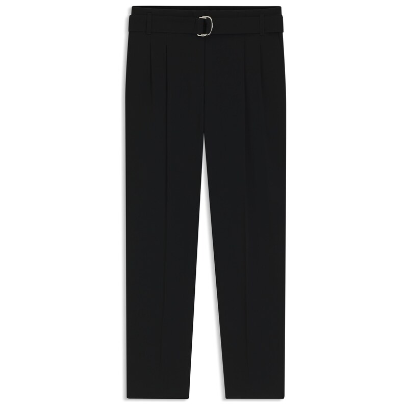 BOSS Regular-fit cropped trousers in crease-resistant crepe