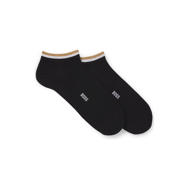 BOSS Two-pack of ankle socks with signature-stripe cuffs