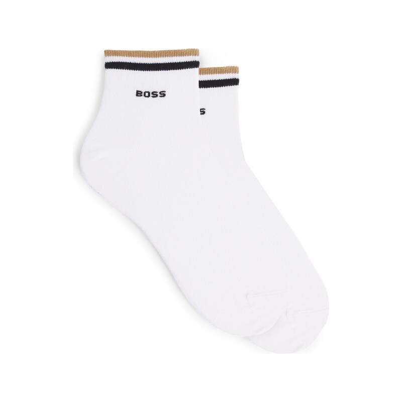 BOSS Two-pack of short socks with signature-stripe cuffs