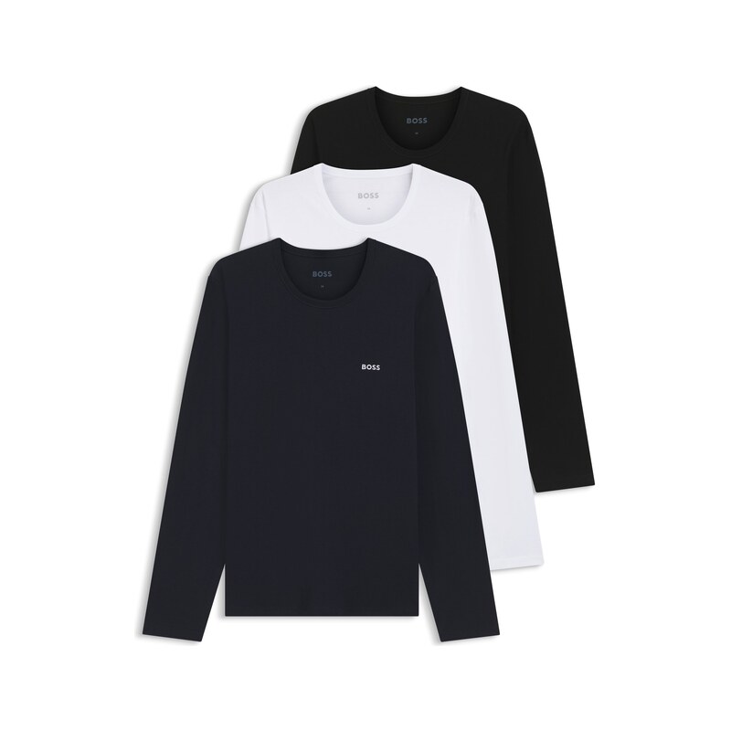 BOSS Three-pack of cotton T-shirts with logo embroidery