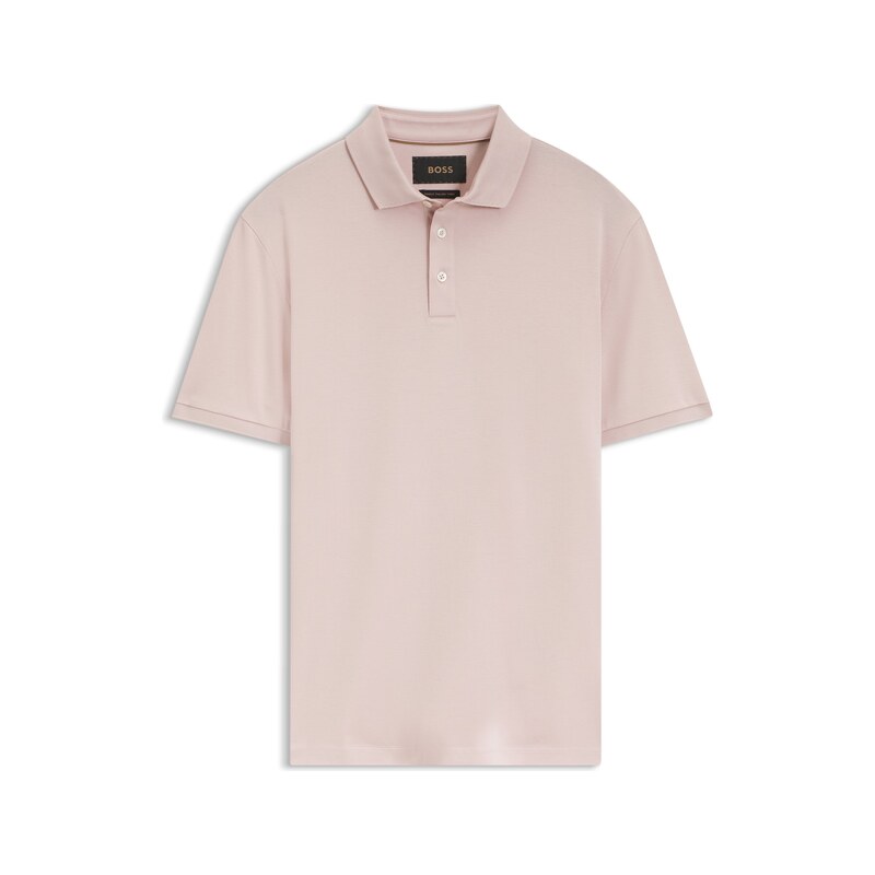 BOSS Mercerised cotton polo shirt with stand-up collar