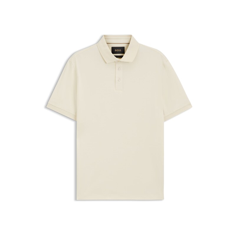 BOSS Mercerised cotton polo shirt with stand-up collar