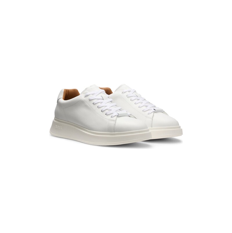 BOSS Leather trainers with rubber outsole