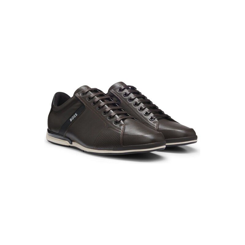 BOSS Leather trainers with odour-control lining
