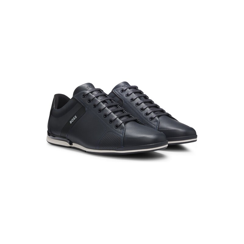 BOSS Leather trainers with odour-control lining