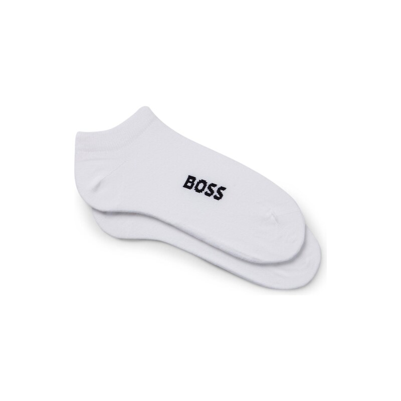BOSS Two-pack of cotton-blend logo ankle socks