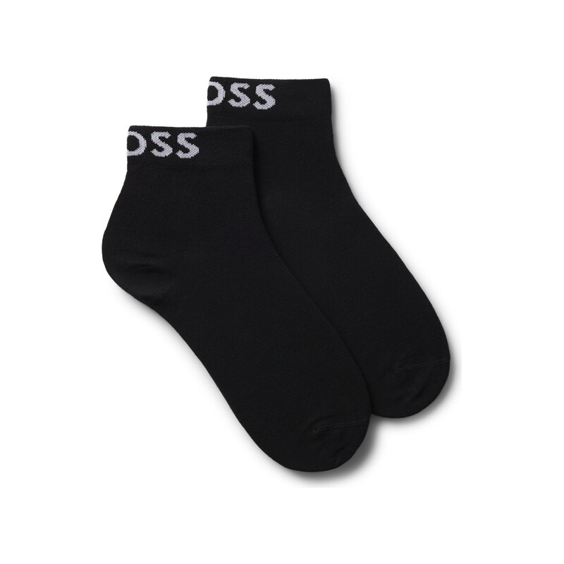 BOSS Two-pack of quarter-length socks with contrast logos