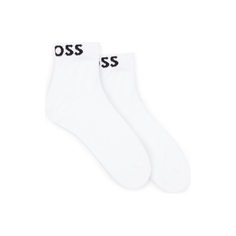 BOSS Two-pack of quarter-length socks with contrast logos
