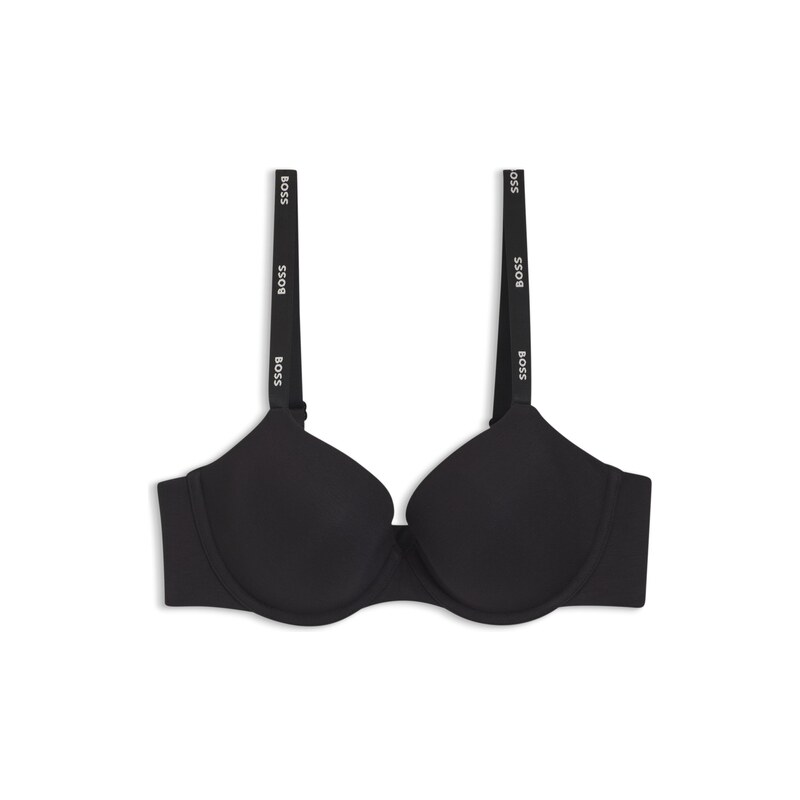 BOSS Stretch-jersey underwire bra with logo straps