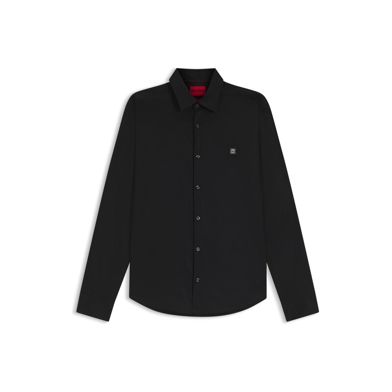 HUGO Slim-fit shirt in stretch-cotton canvas