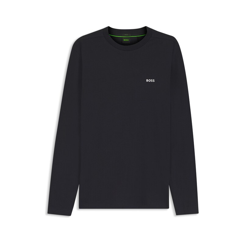 BOSS Stretch-cotton T-shirt with contrast logo