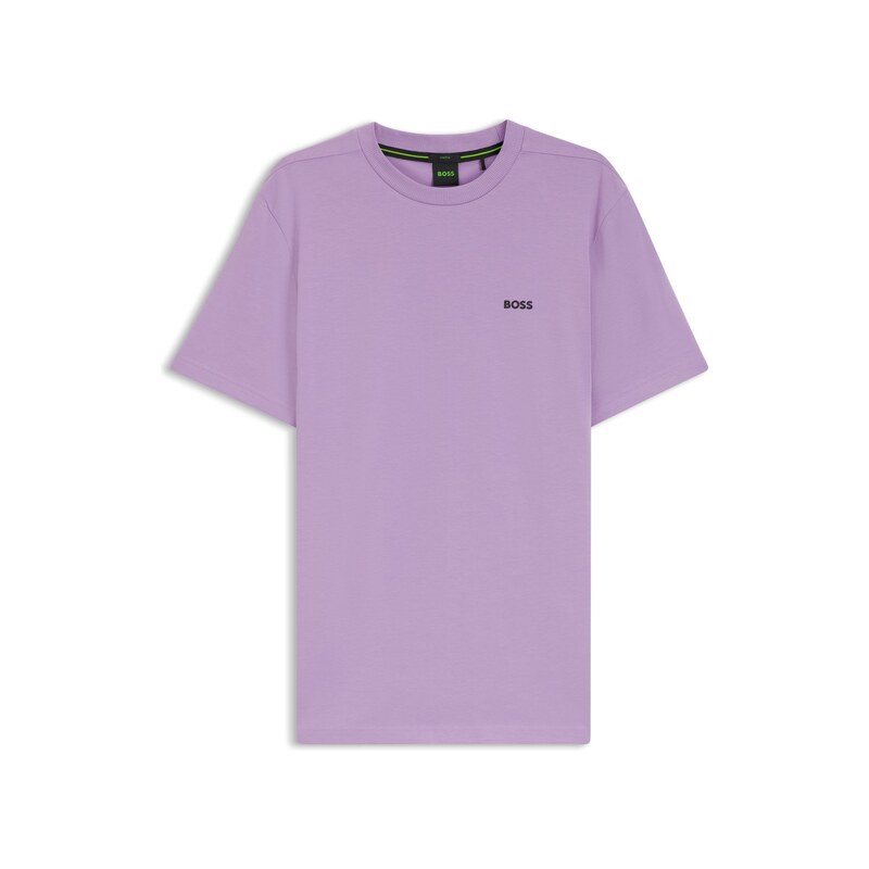BOSS Stretch-cotton T-shirt with contrast logo