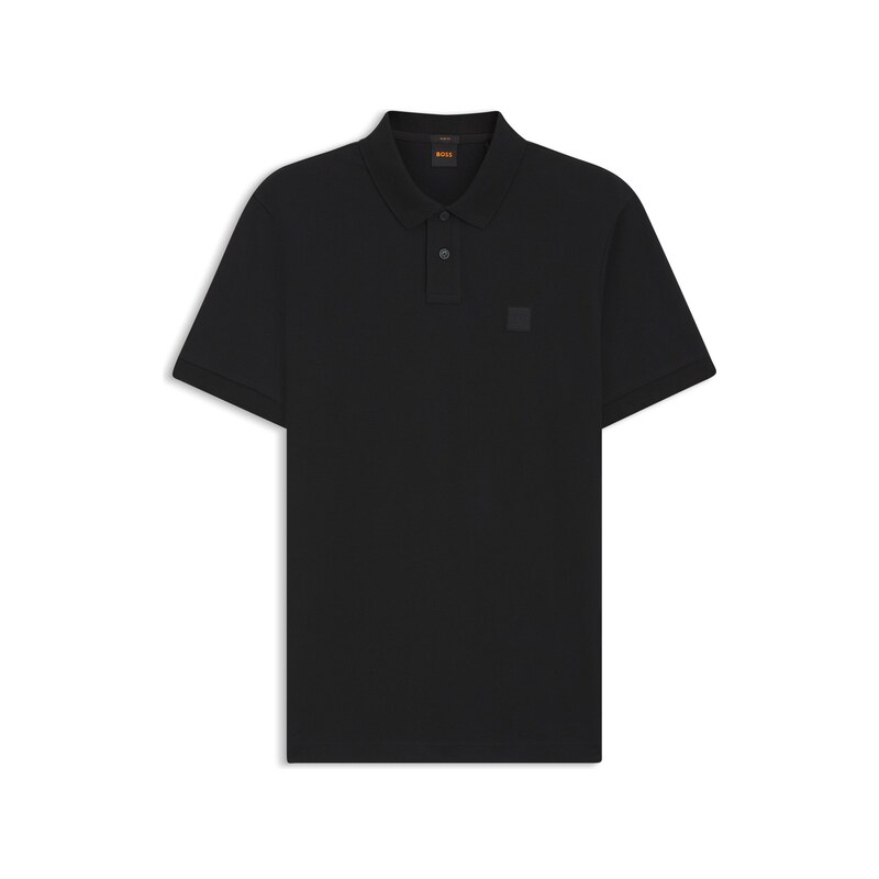 BOSS Stretch-cotton slim-fit polo shirt with logo patch