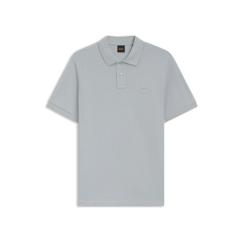 BOSS Stretch-cotton slim-fit polo shirt with logo patch