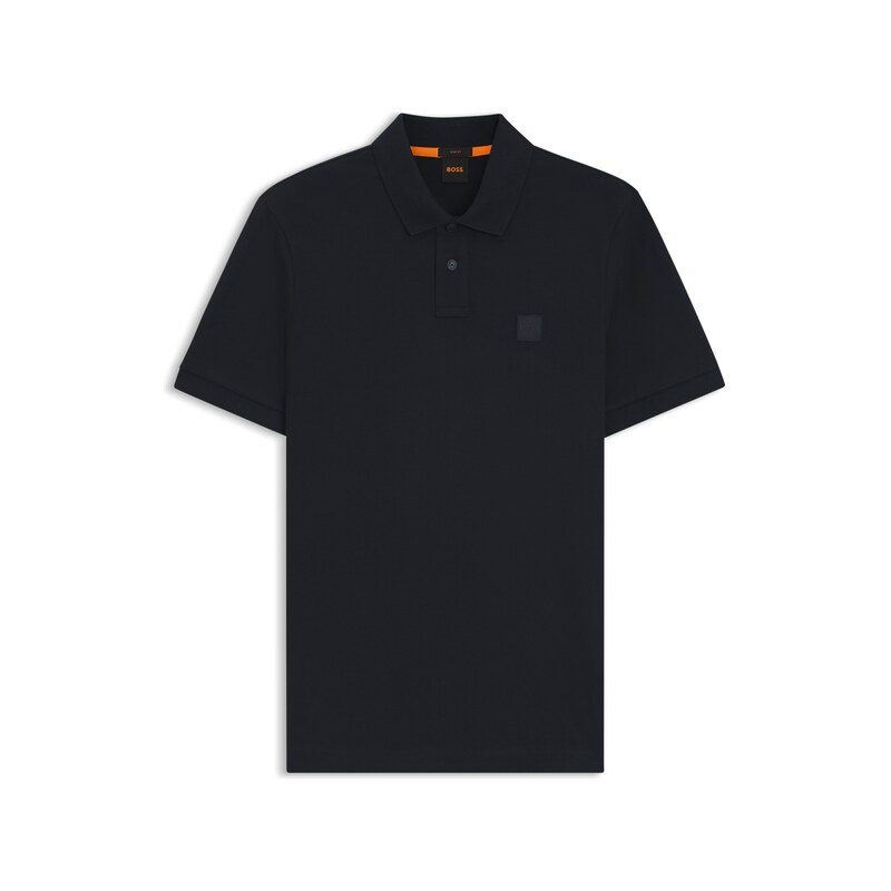 BOSS Stretch-cotton slim-fit polo shirt with logo patch