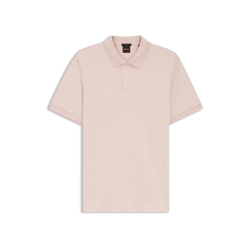 BOSS Stretch-cotton slim-fit polo shirt with logo patch